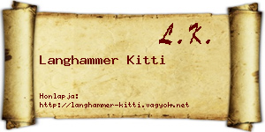 Langhammer Kitti névjegykártya