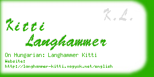 kitti langhammer business card